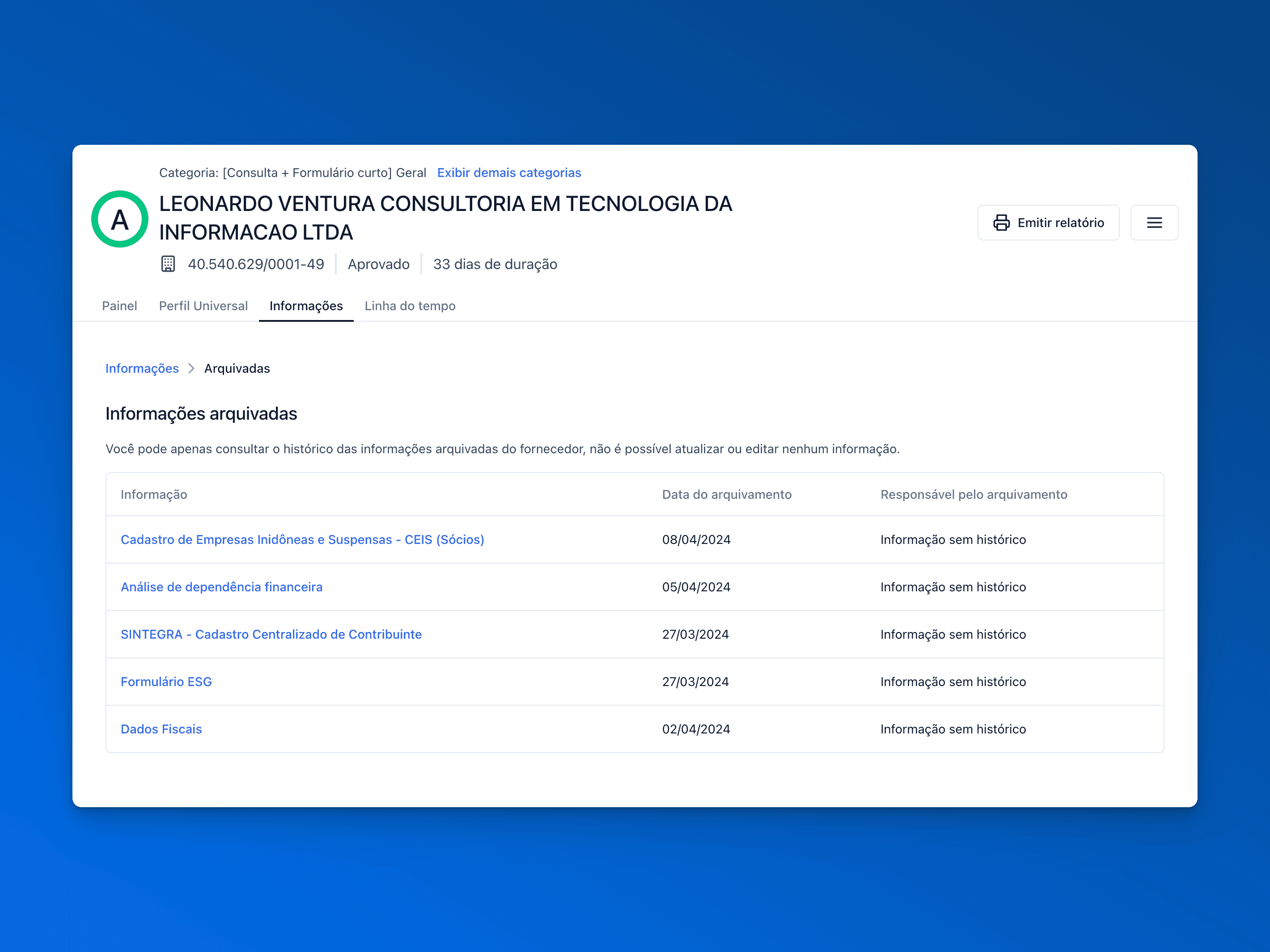 Arquivamento na Linkana