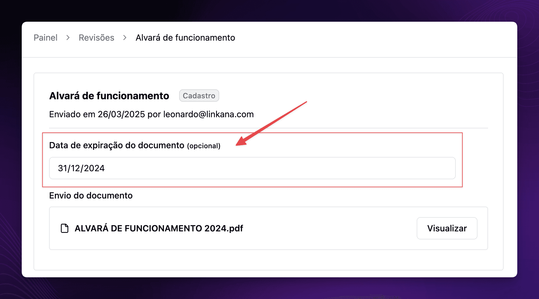 Documentos: Vencimento de Formulários