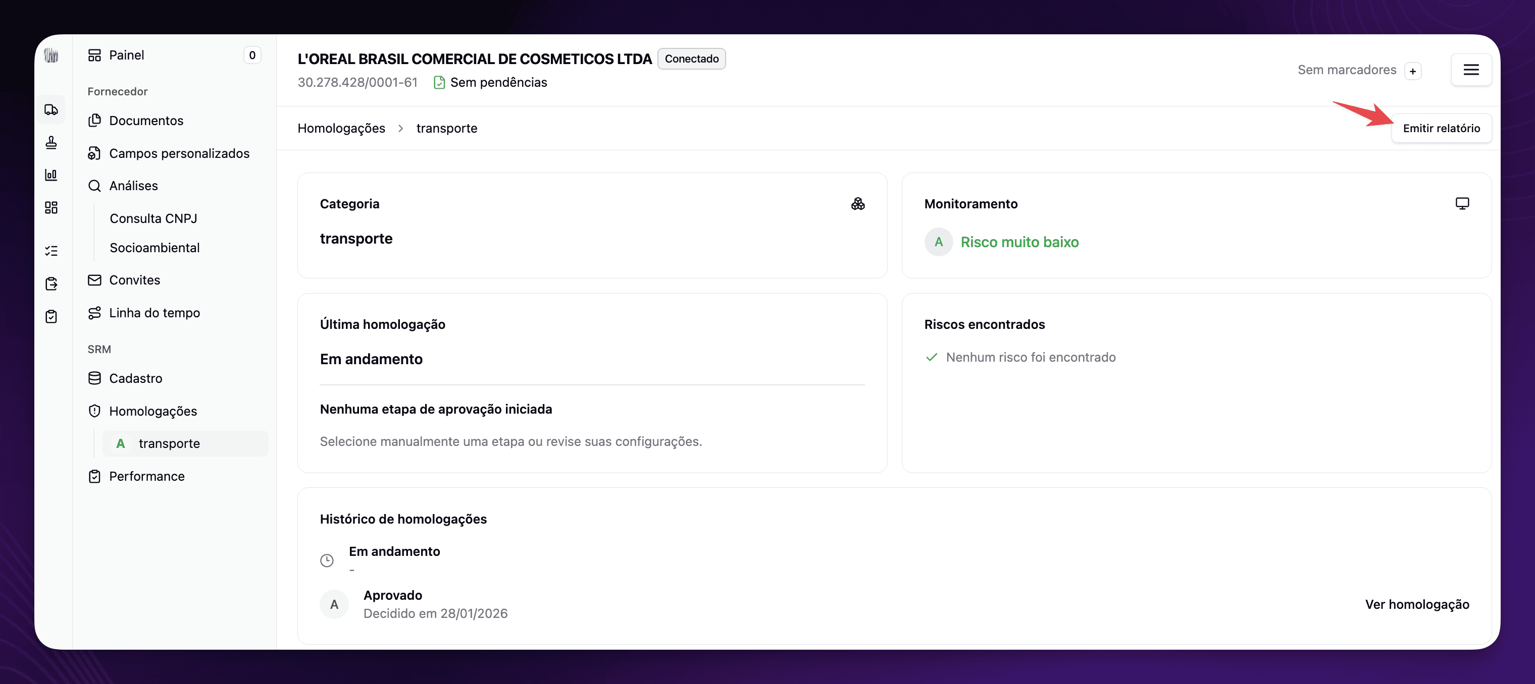 Fornecedores: Ajustes na Listagem e no Relatório