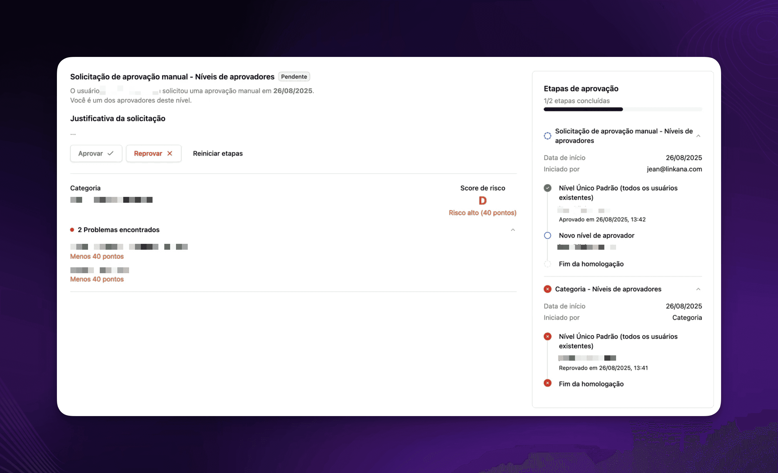 Homologações: Nova tela de aprovações